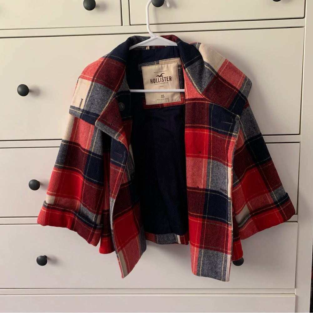 Wool Plaid Poncho